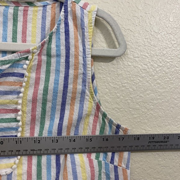 Talbots Womens Dress Size 10 Linen Blend Sleeveless Midi Stripes Multicolor - Picture 4 of 8